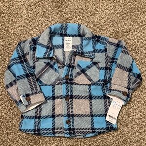 Carter's Blue & Gray Plaid Button-Up Shirt Jacket